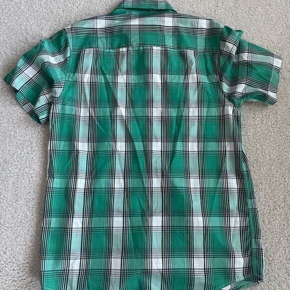 Dixxon Green The Grafton Street Bamboo Plaid Short Sleeve Men's Shirt Medium - Picture 2 of 3